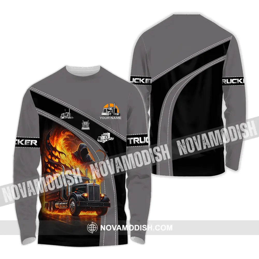 Unisex Shirt - Custom Trucker Keep On Trucking 3D Shirt Long Sleeve Shirt / S T-shirt