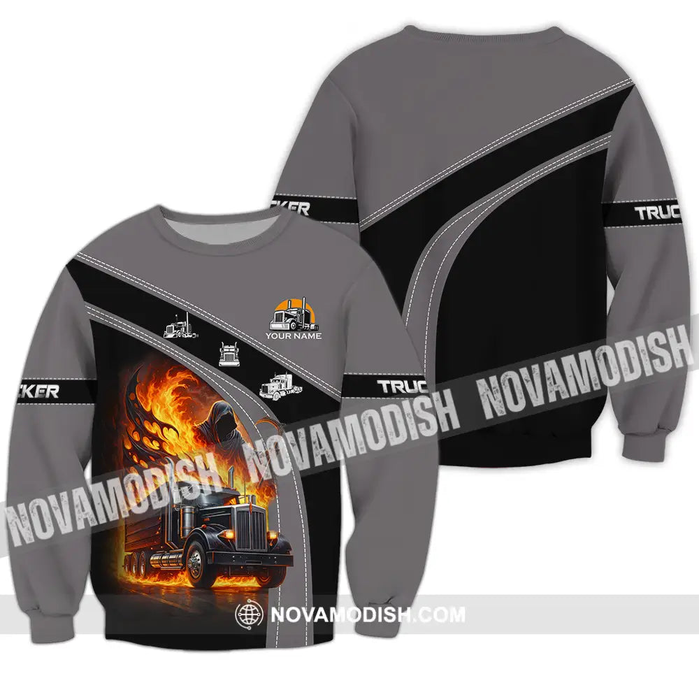 Unisex Shirt - Custom Trucker Keep On Trucking 3D Shirt Long Sleeve / S T-shirt