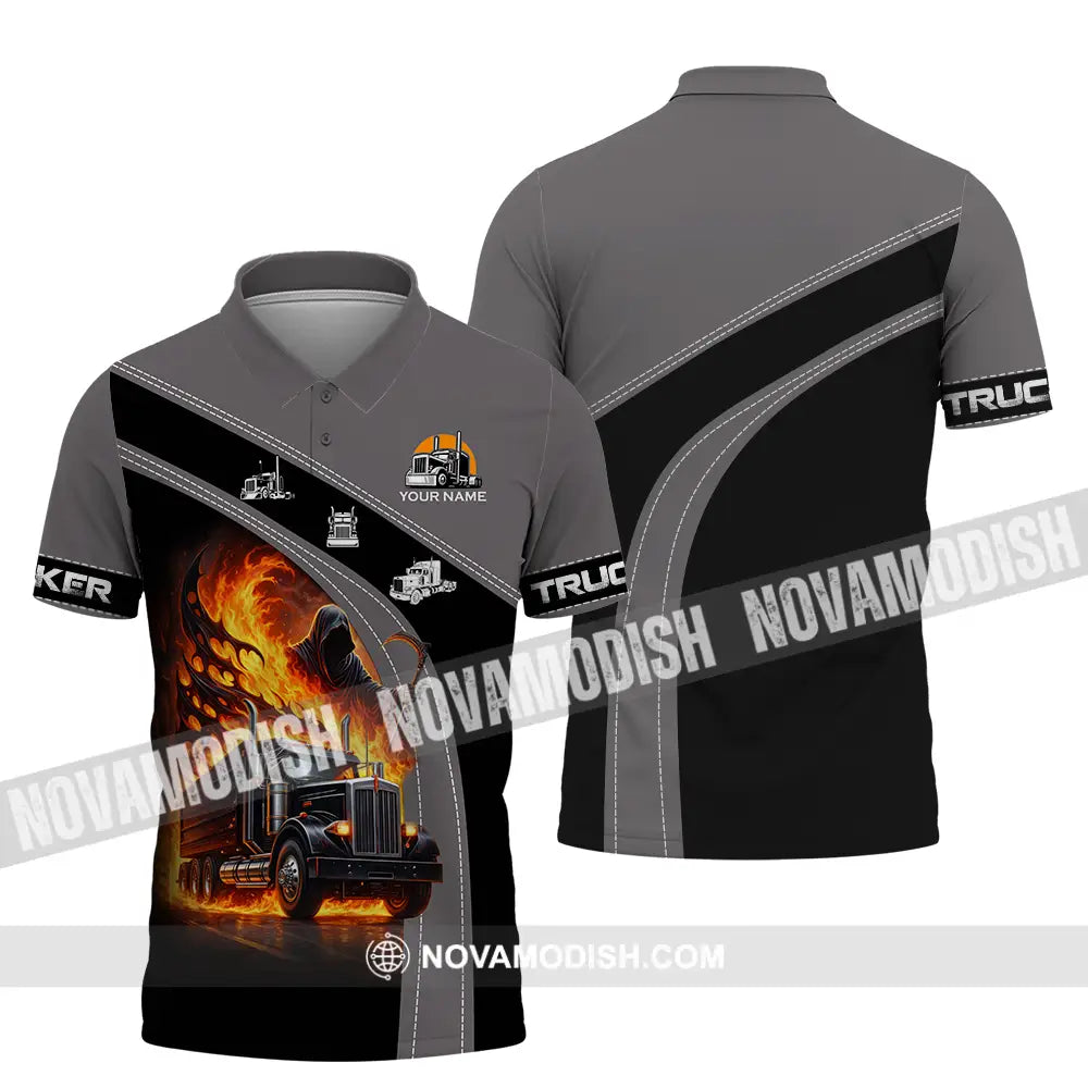 Unisex Shirt - Custom Trucker Keep On Trucking 3D Shirt Polo Shirt / S T-shirt