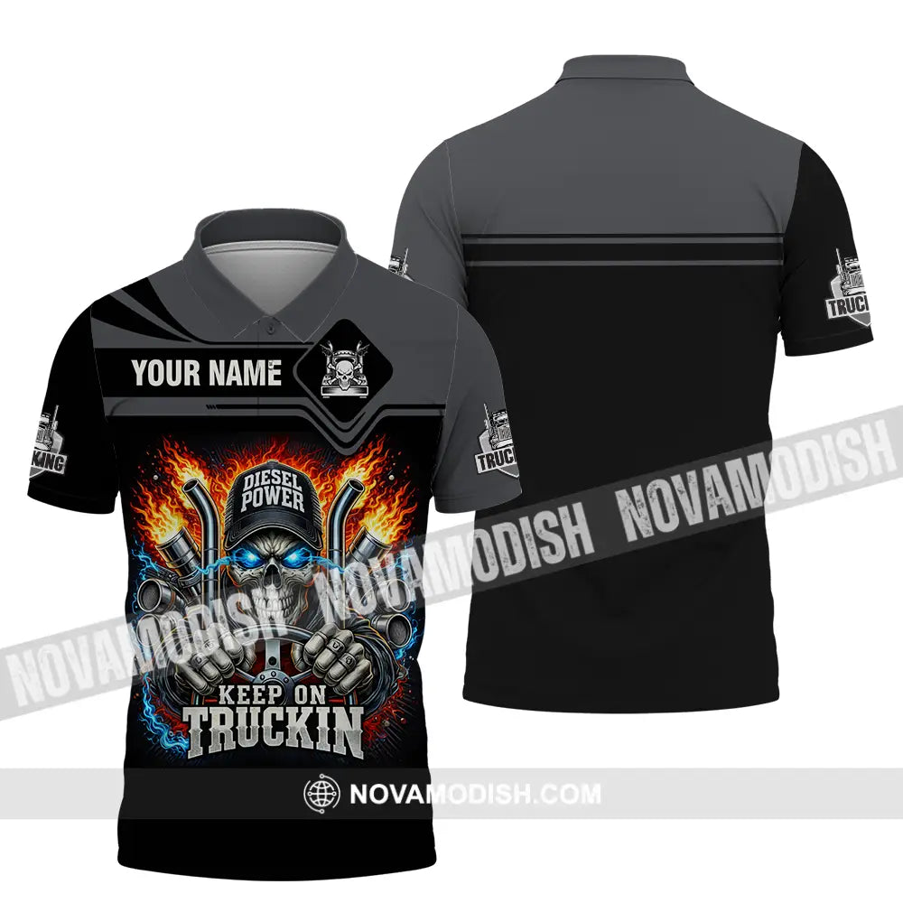 Unisex Shirt - Custom Trucker Keep On Trucking 3D Shirt Polo Shirt / S T-shirt