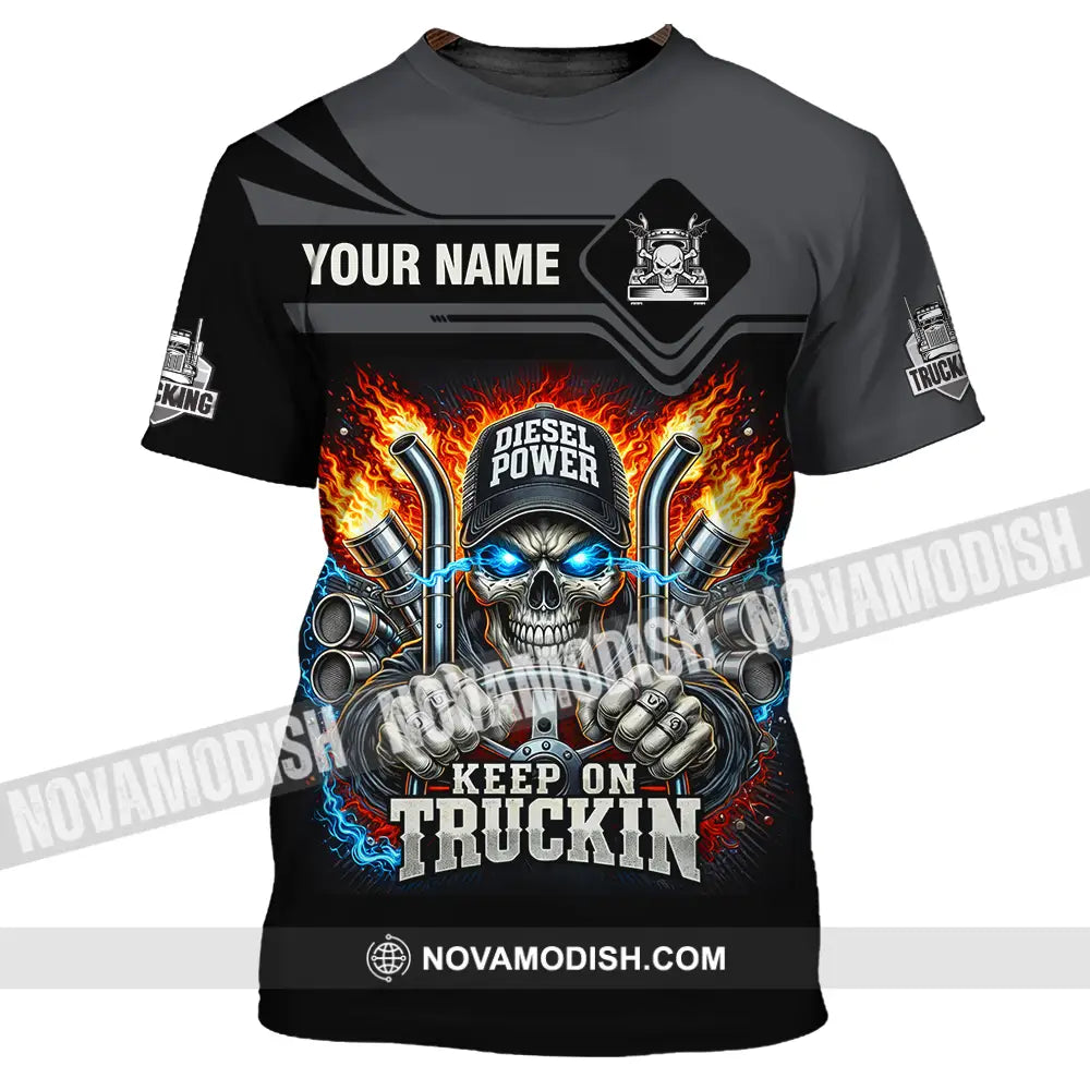 Unisex Shirt - Custom Trucker Keep On Trucking 3D Shirt T-Shirt / S T-shirt