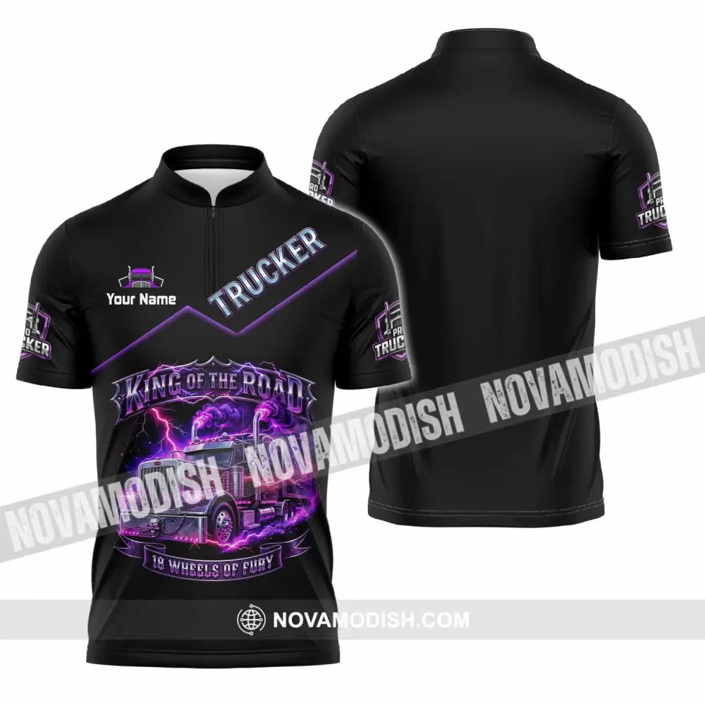 Unisex Shirt - Custom Trucker Shirt - Zipper Polo Shirt / S - T-shirt