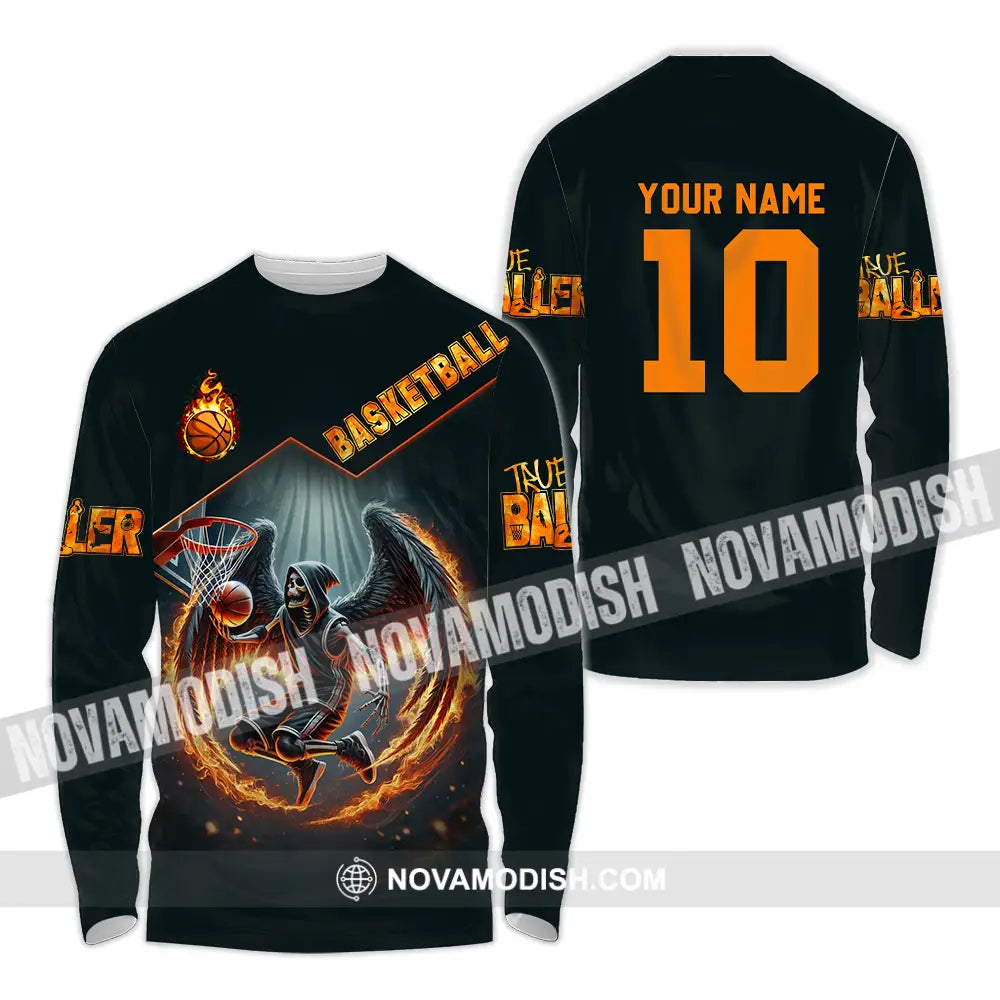 Unisex Shirt - Custom True Basketball Player Shirt Long Sleeve Shirt / S T-shirt