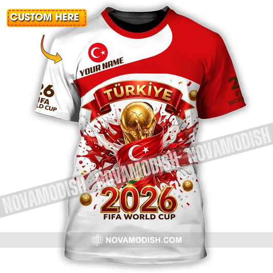 Unisex Shirt - Custom Türkiye World Cup 2026 3D Shirt - T-shirt