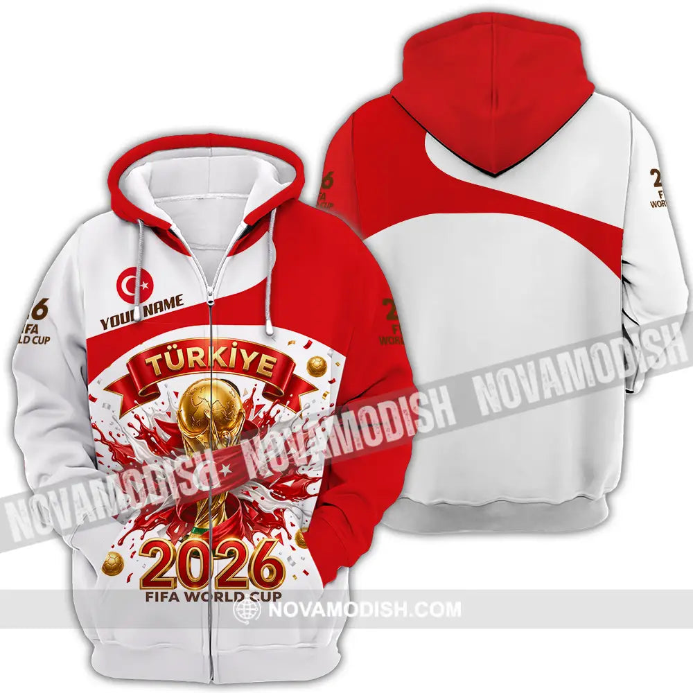 Unisex Shirt - Custom Türkiye World Cup 2026 3D Shirt - Zipper Hoodie / S - T-shirt