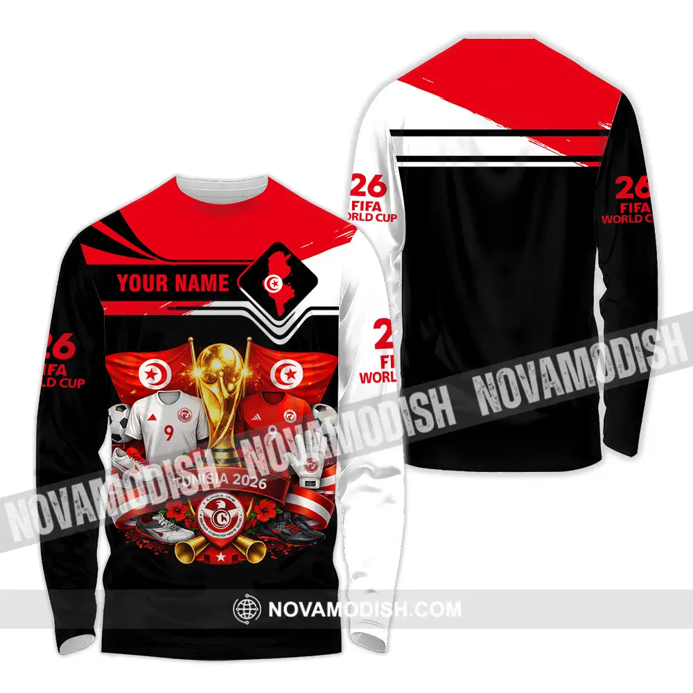 Unisex Shirt - Custom Tunisia World Cup 2026 3D Shirt - Long Sleeve Shirt / S - T-shirt