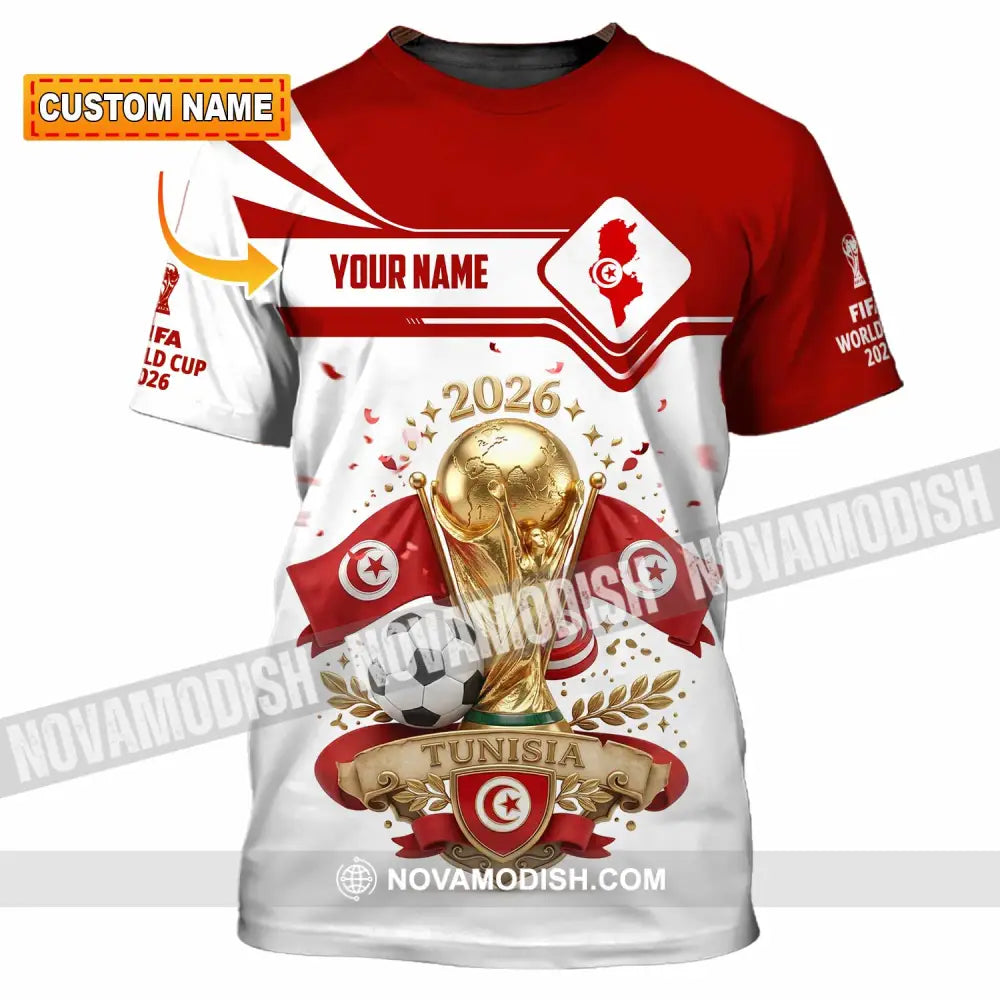 Unisex Shirt - Custom Tunisia World Cup 2026 3D Shirt - T-shirt