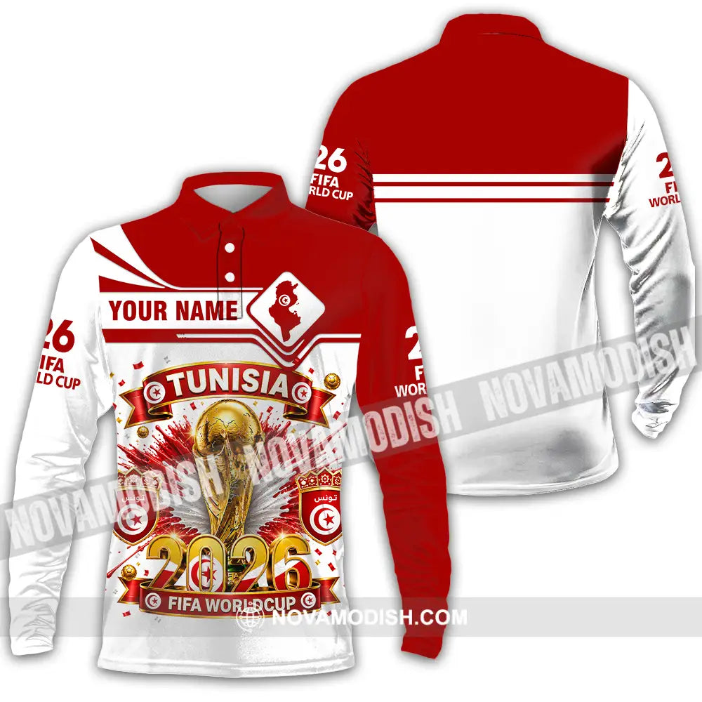 Unisex Shirt - Custom Tunisia World Cup 2026 Shirt - Long Sleeve Polo / S - T-shirt