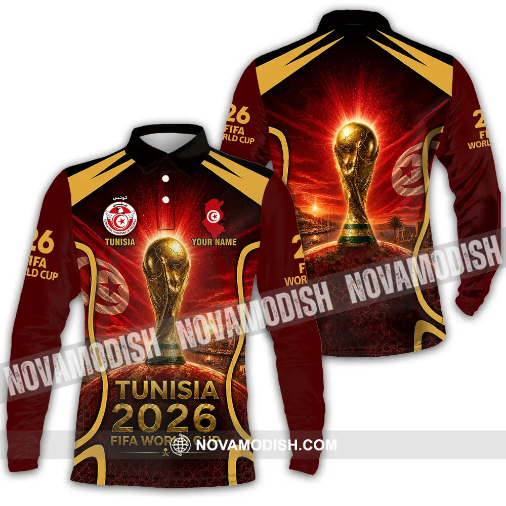 Unisex Shirt - Custom Tunisia World Cup 2026 Shirt - Long Sleeve Polo / S - T-shirt