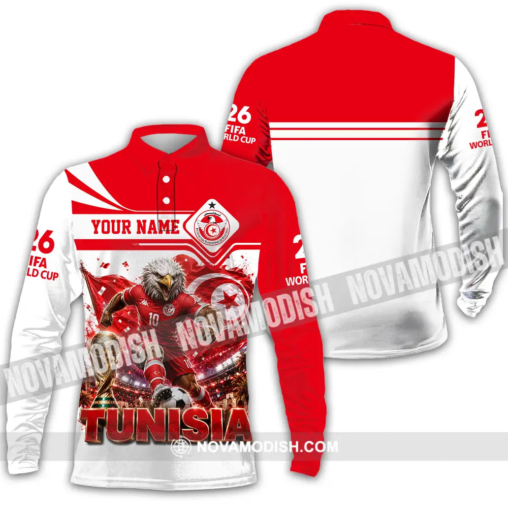 Unisex Shirt - Custom Tunisia World Cup 2026 Shirt - Long Sleeve Polo / S - T-shirt