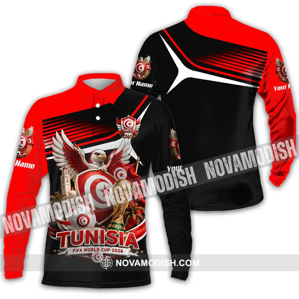 Unisex Shirt - Custom Tunisia World Cup 2026 Shirt - Long Sleeve Polo / S - T-shirt