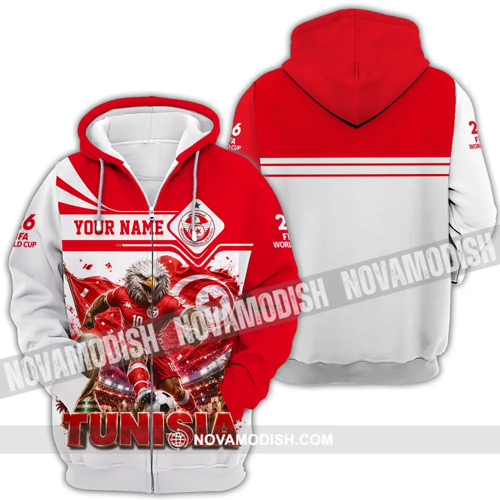 Unisex Shirt - Custom Tunisia World Cup 2026 Shirt - Zipper Hoodie / S - T-shirt