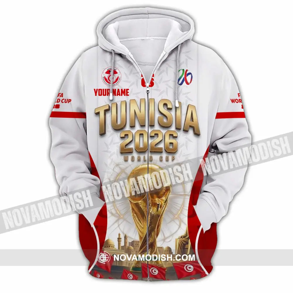 Unisex Shirt - Custom Tunisia World Cup 2026 Shirt - Zipper Hoodie / S - T-shirt