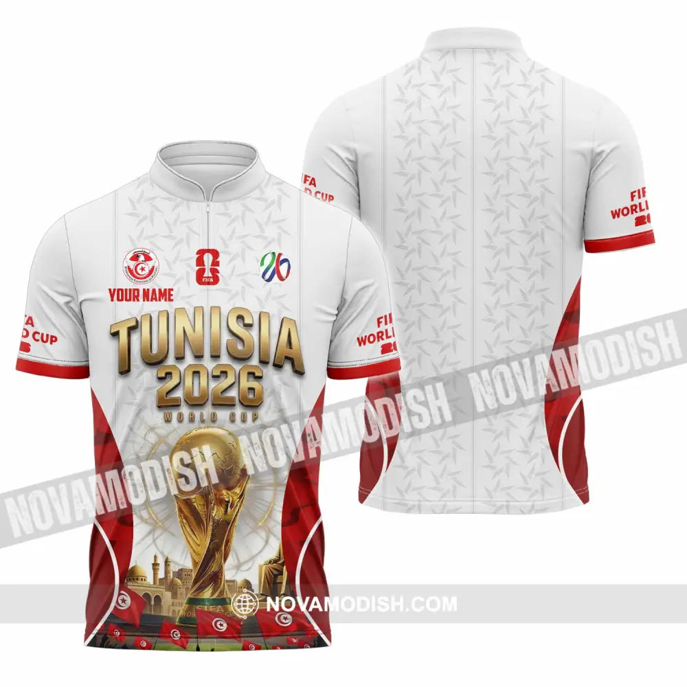 Unisex Shirt - Custom Tunisia World Cup 2026 Shirt - Zipper Polo Shirt / S - T-shirt