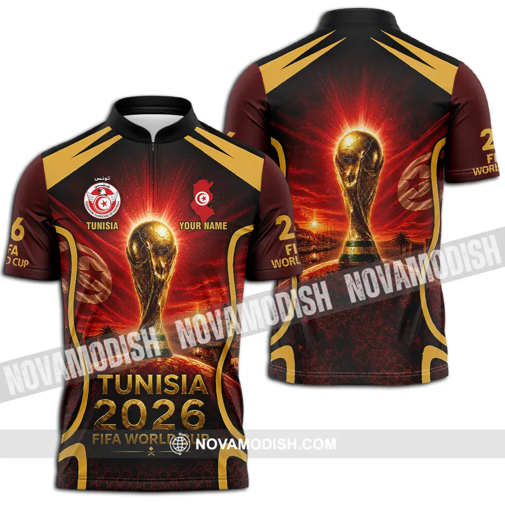 Unisex Shirt - Custom Tunisia World Cup 2026 Shirt - Zipper Polo Shirt / S - T-shirt