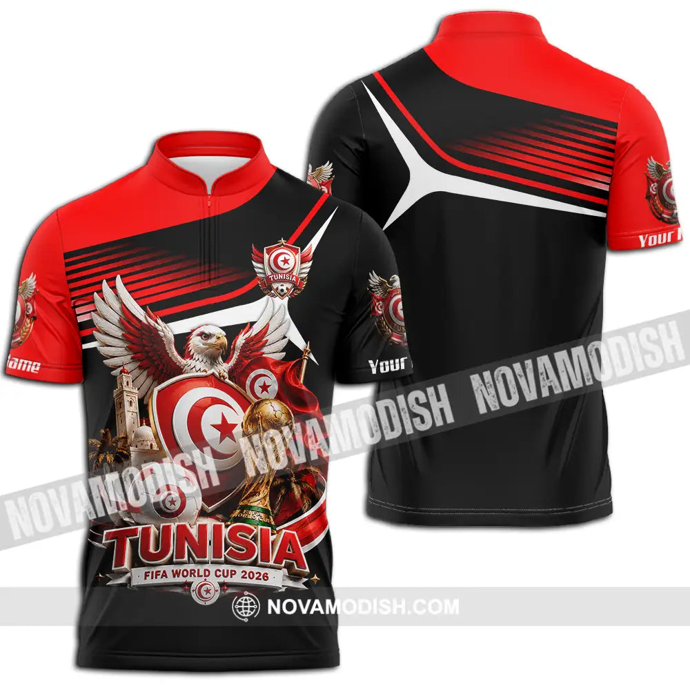 Unisex Shirt - Custom Tunisia World Cup 2026 Shirt - Zipper Polo Shirt / S - T-shirt