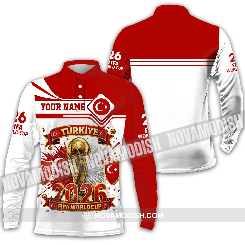 Unisex Shirt - Custom Turkey World Cup 2026 Shirt - Long Sleeve Polo / S - T-shirt