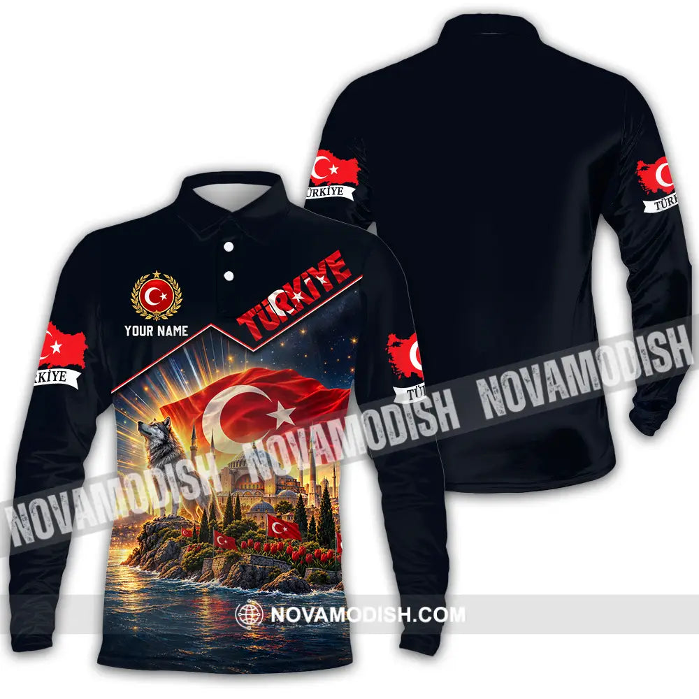 Unisex Shirt - Custom Turkiye Shirt - Long Sleeve Polo / S - T-shirt