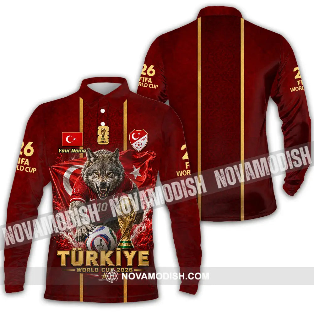 Unisex Shirt - Custom Turkiye World Cup 2026 Shirt - Long Sleeve Polo / S - T-shirt