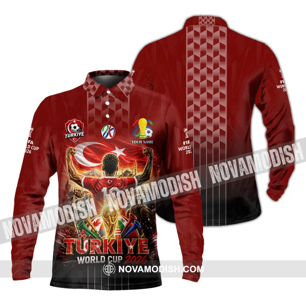 Unisex Shirt - Custom Turkiye World Cup 2026 Shirt - Long Sleeve Polo / S - T-shirt