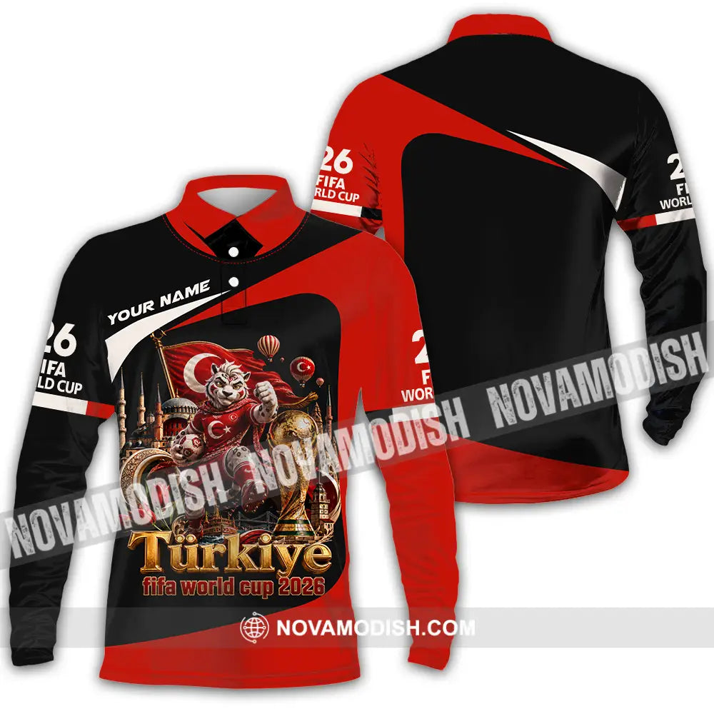 Unisex Shirt - Custom Turkiye World Cup 2026 Shirt - Long Sleeve Polo / S - T-shirt