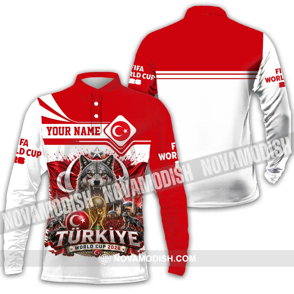 Unisex Shirt - Custom Turkiye World Cup 2026 Shirt - Long Sleeve Polo / S - T-shirt