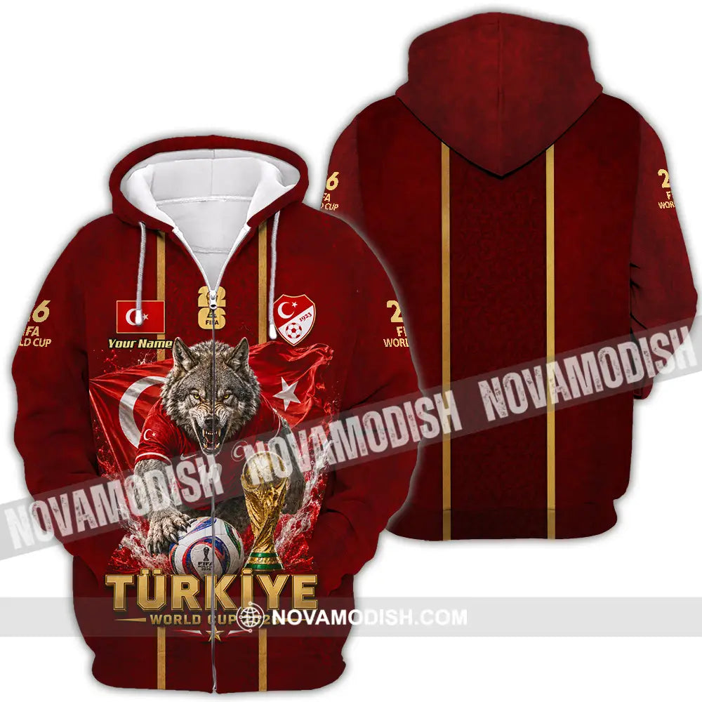 Unisex Shirt - Custom Turkiye World Cup 2026 Shirt - Zipper Hoodie / S - T-shirt