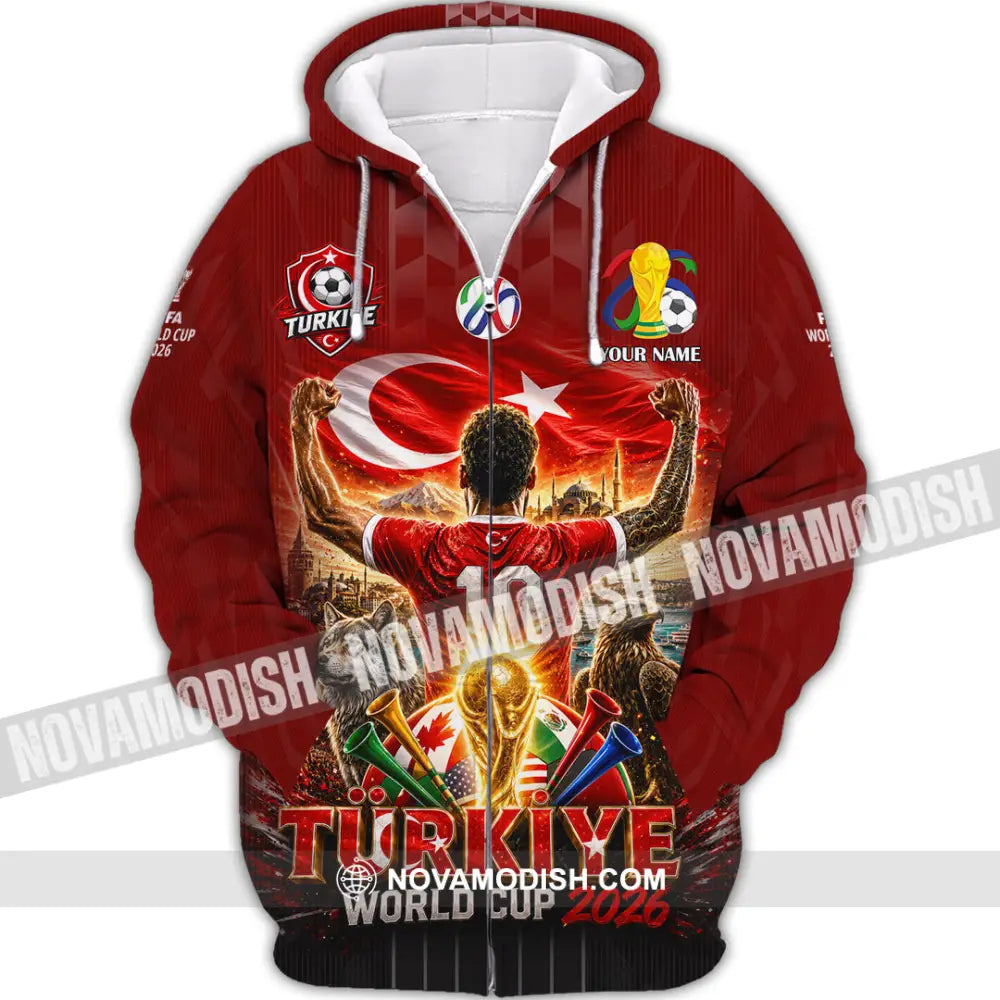 Unisex Shirt - Custom Turkiye World Cup 2026 Shirt - Zipper Hoodie / S - T-shirt