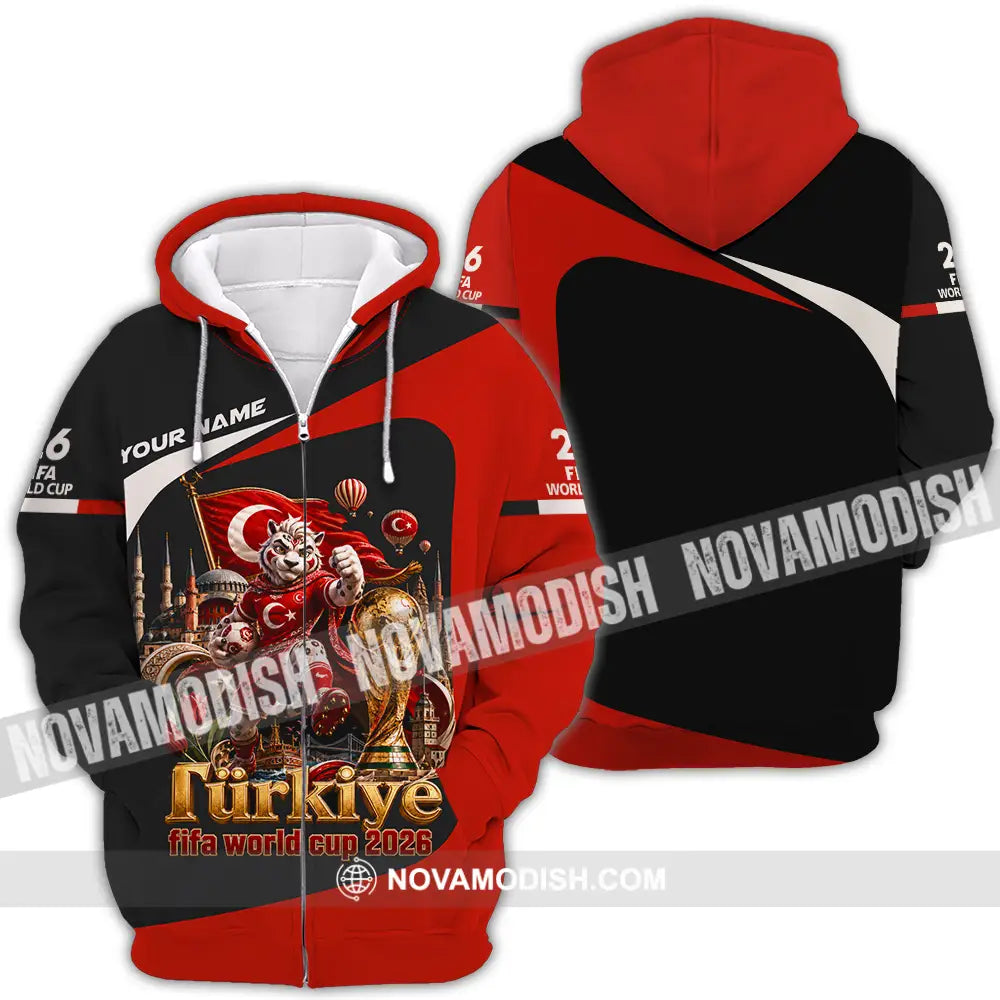 Unisex Shirt - Custom Turkiye World Cup 2026 Shirt - Zipper Hoodie / S - T-shirt