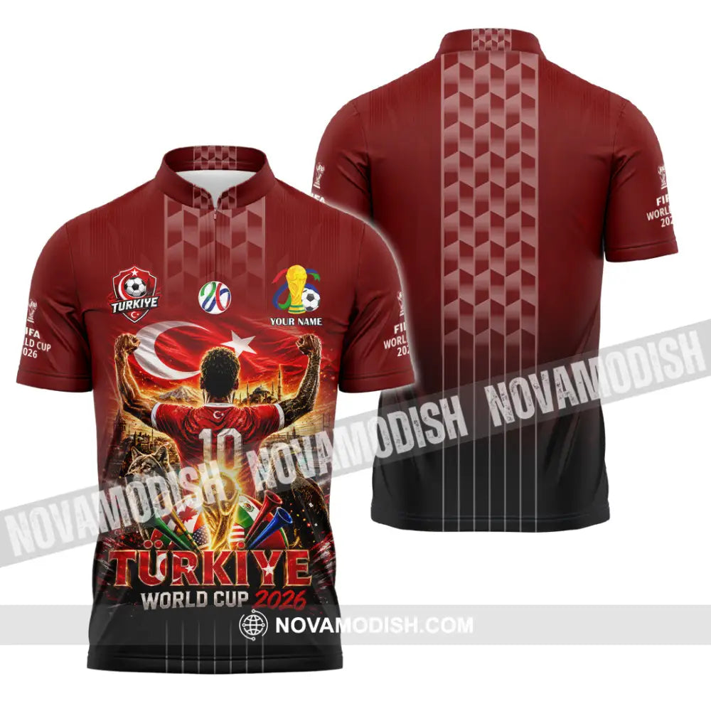 Unisex Shirt - Custom Turkiye World Cup 2026 Shirt - Zipper Polo Shirt / S - T-shirt