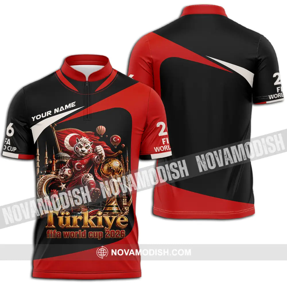 Unisex Shirt - Custom Turkiye World Cup 2026 Shirt - Zipper Polo Shirt / S - T-shirt
