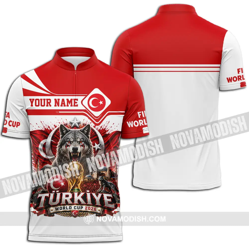 Unisex Shirt - Custom Turkiye World Cup 2026 Shirt - Zipper Polo Shirt / S - T-shirt