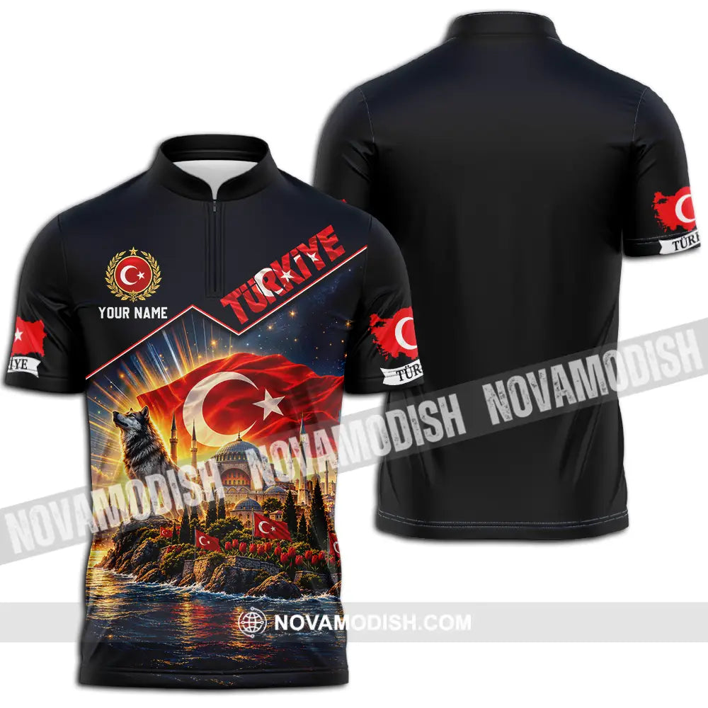 Unisex Shirt - Custom Turkiye Shirt - Zipper Polo Shirt / S - T-shirt
