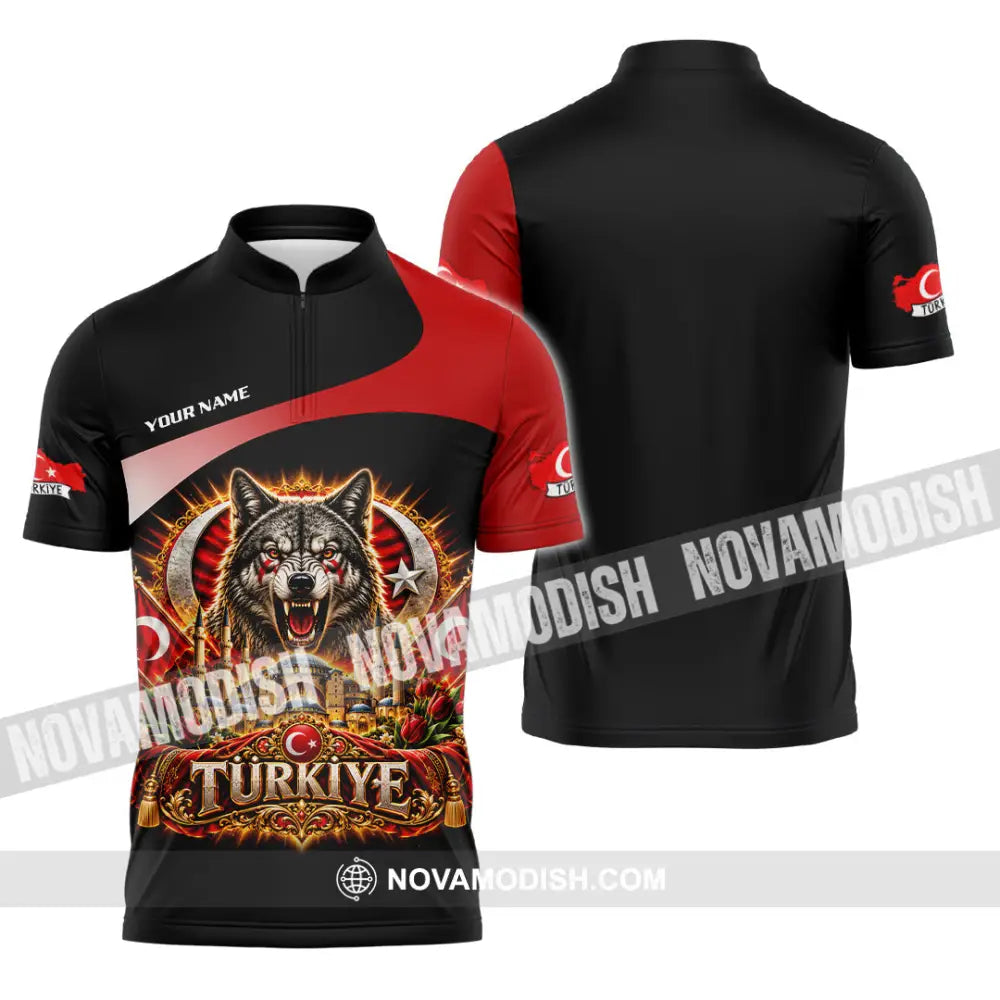 Unisex Shirt - Custom Turkiye Shirt - Zipper Polo Shirt / S - T-shirt
