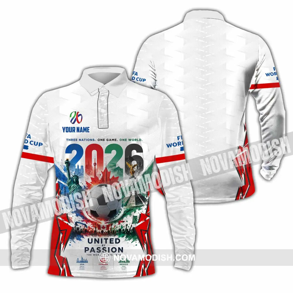 Unisex Shirt - Custom United By Passion World Cup 2026 Shirt - Long Sleeve Polo / S - T-shirt