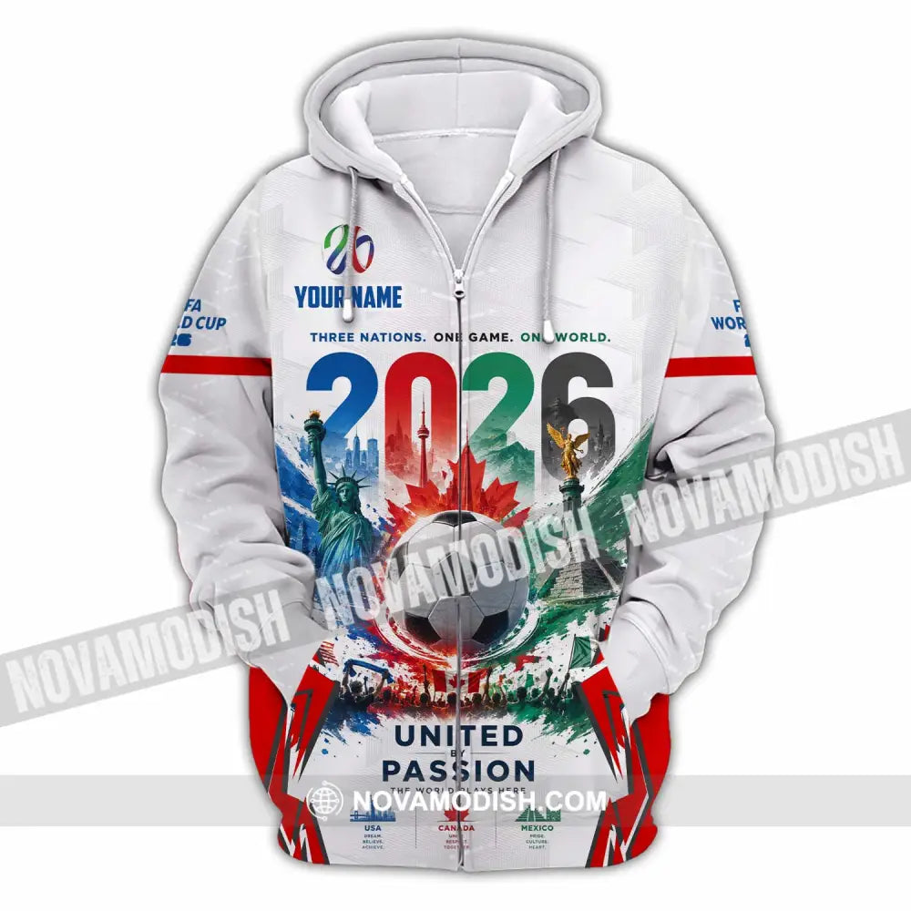 Unisex Shirt - Custom United By Passion World Cup 2026 Shirt - Zipper Hoodie / S - T-shirt