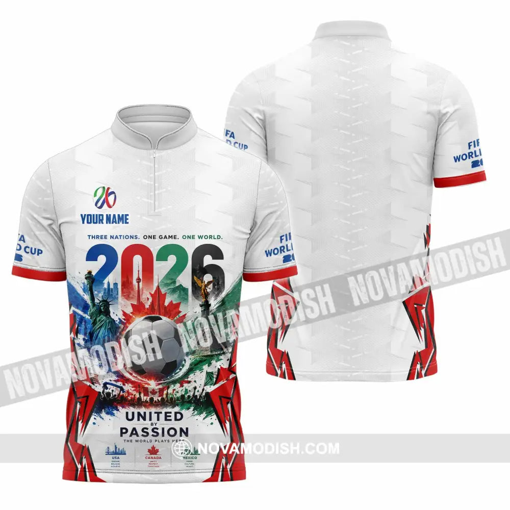 Unisex Shirt - Custom United By Passion World Cup 2026 Shirt - Zipper Polo Shirt / S - T-shirt