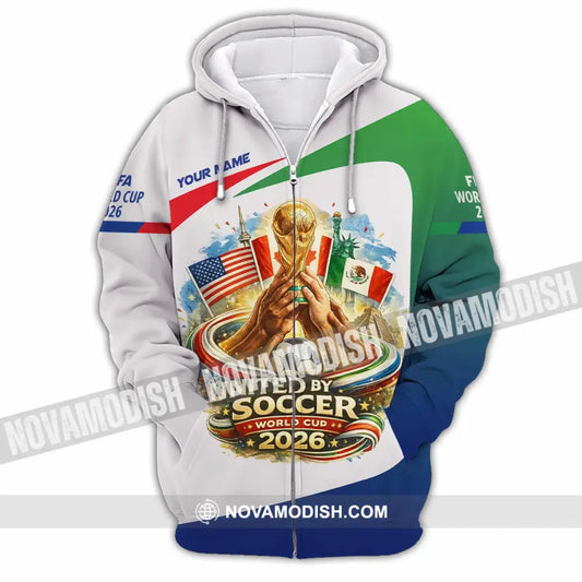 Unisex Shirt - Custom United By Soccer World Cup 2026 3D Shirt Zipper Hoodie / S T-shirt