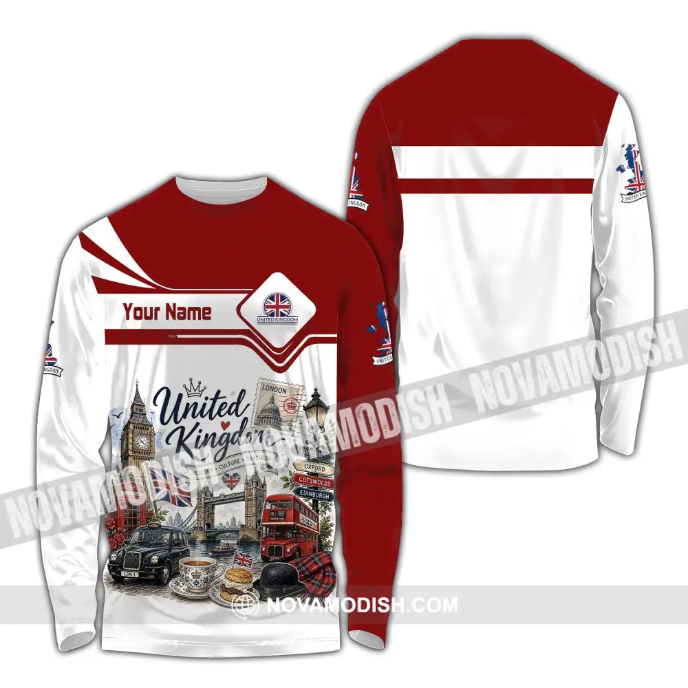Unisex Shirt - Custom United Kingdom Shirt - Long Sleeve Shirt / S - T-shirt