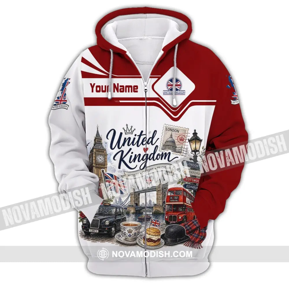 Unisex Shirt - Custom United Kingdom Shirt - Zipper Hoodie / S - T-shirt