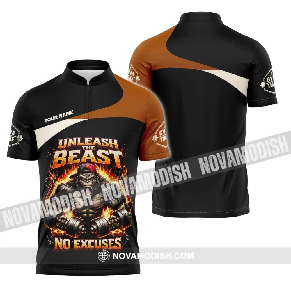 Unisex Shirt - Custom Unleash The Beast Shirt - Zipper Polo Shirt / S - T-shirt