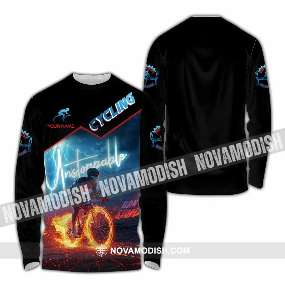 Unisex Shirt - Custom Unstoppable Cycling 3D Shirt Long Sleeve Shirt / S T-shirt