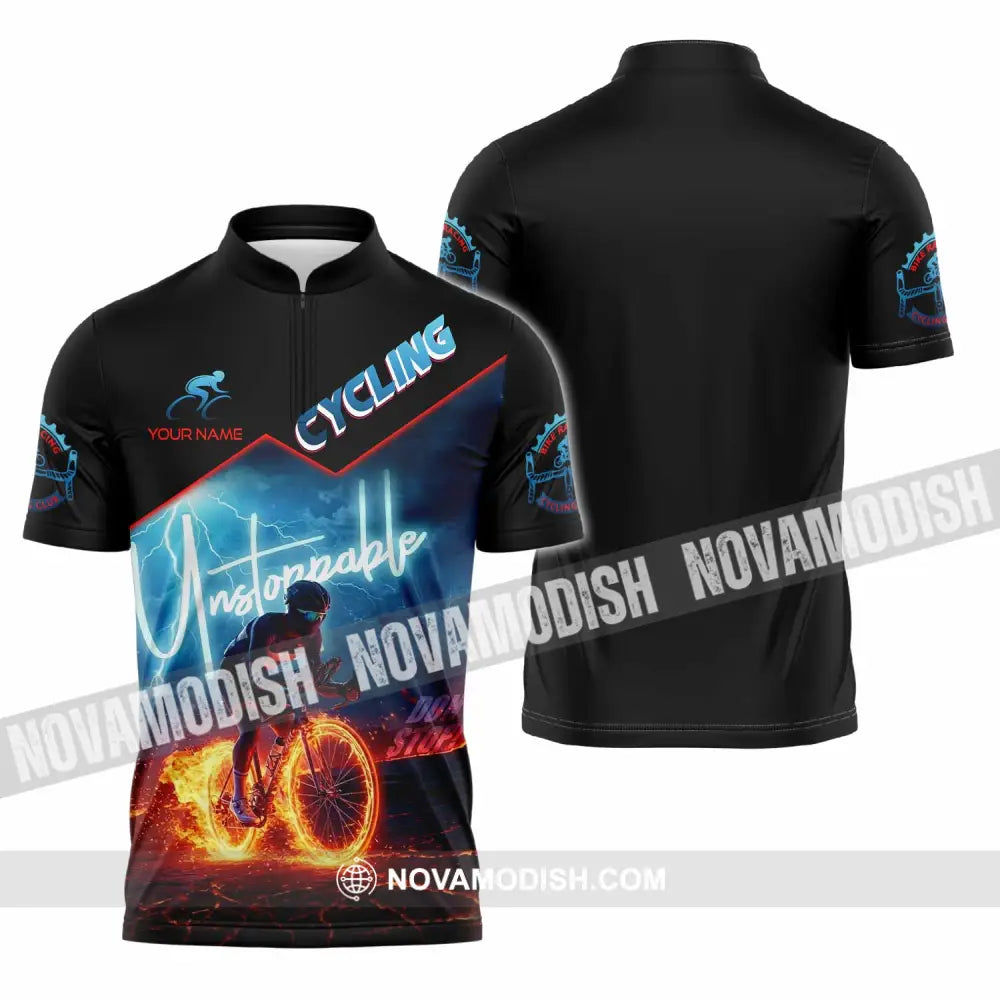 Unisex Shirt - Custom Unstoppable Cycling 3D Shirt Zipper Polo Shirt / S T-shirt