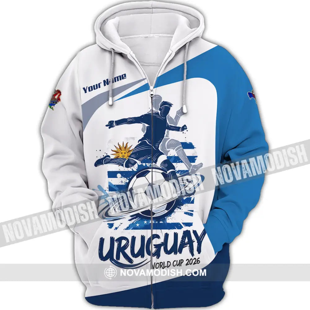 Unisex Shirt - Custom Uruguay Fifa World Cup 2026 3D Shirt - Zipper Hoodie / S - T-shirt