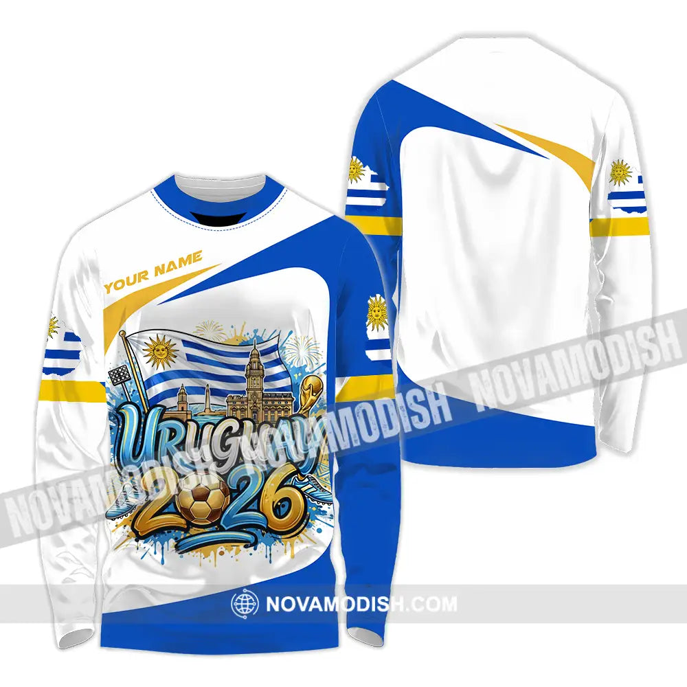 Unisex Shirt - Custom Uruguay World Cup 2026 3D Shirt Long Sleeve Shirt / S T-shirt