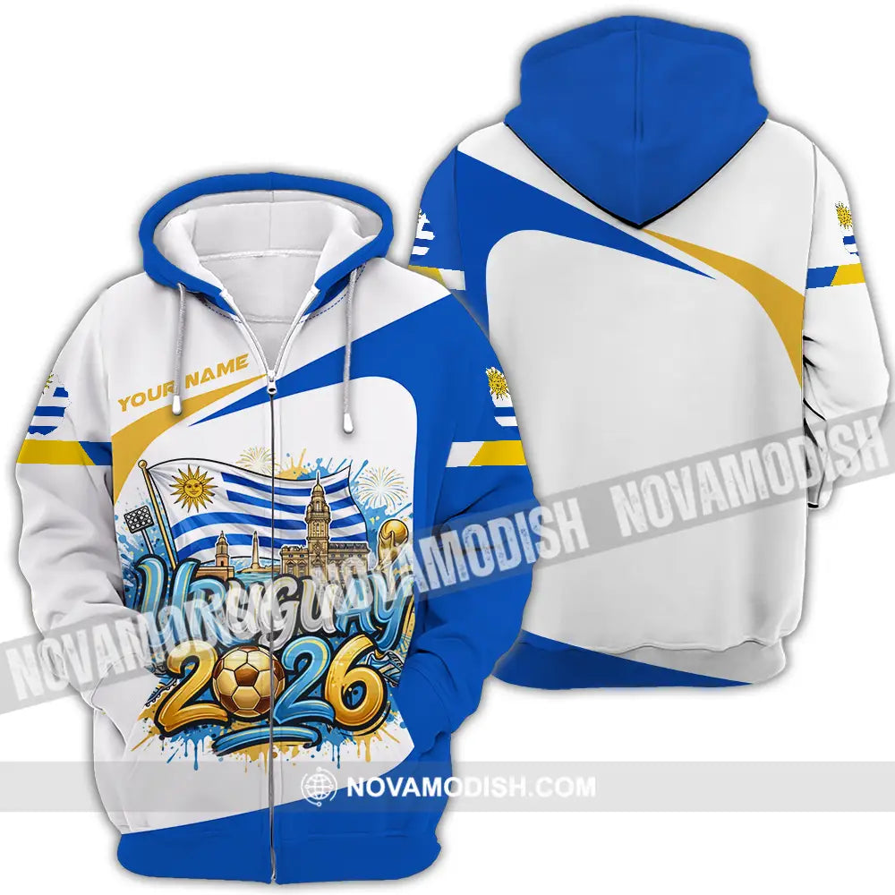 Unisex Shirt - Custom Uruguay World Cup 2026 3D Shirt Zipper Hoodie / S T-shirt
