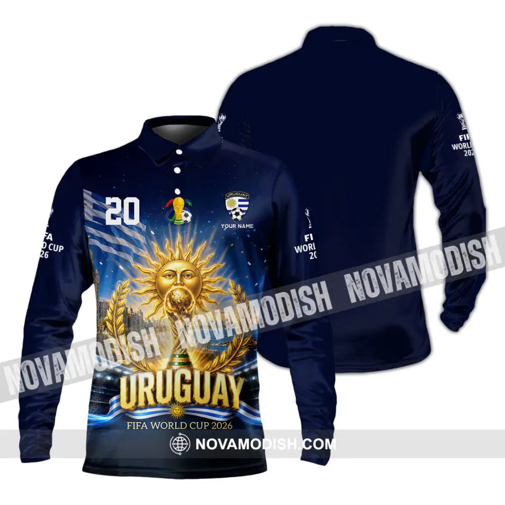 Unisex Shirt - Custom Uruguay World Cup 2026 Shirt - Long Sleeve Polo / S - T-shirt