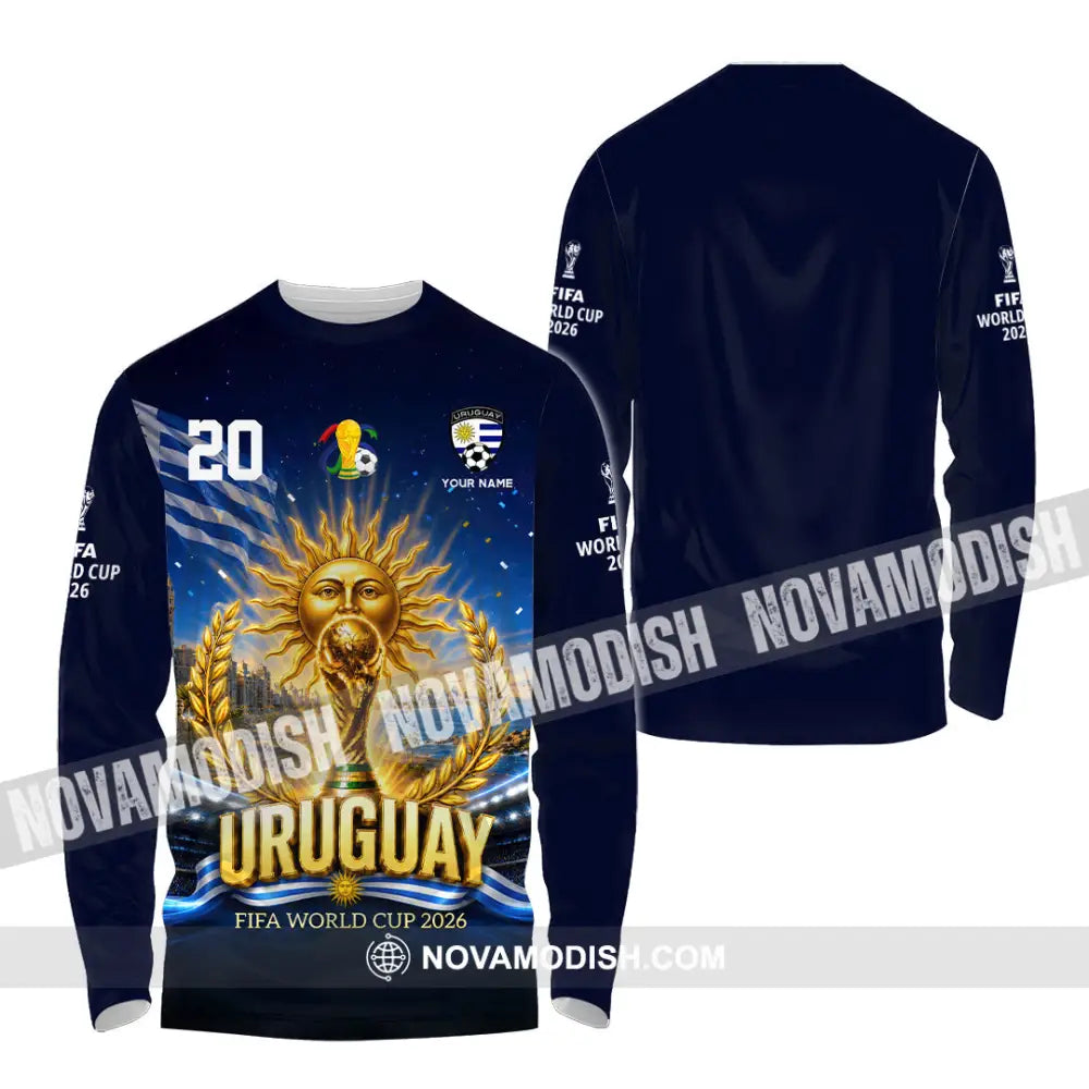 Unisex Shirt - Custom Uruguay World Cup 2026 Shirt - Long Sleeve Shirt / S - T-shirt