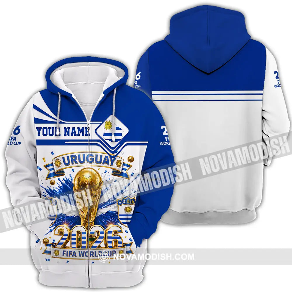 Unisex Shirt - Custom Uruguay World Cup 2026 Shirt - Zipper Hoodie / S - T-shirt