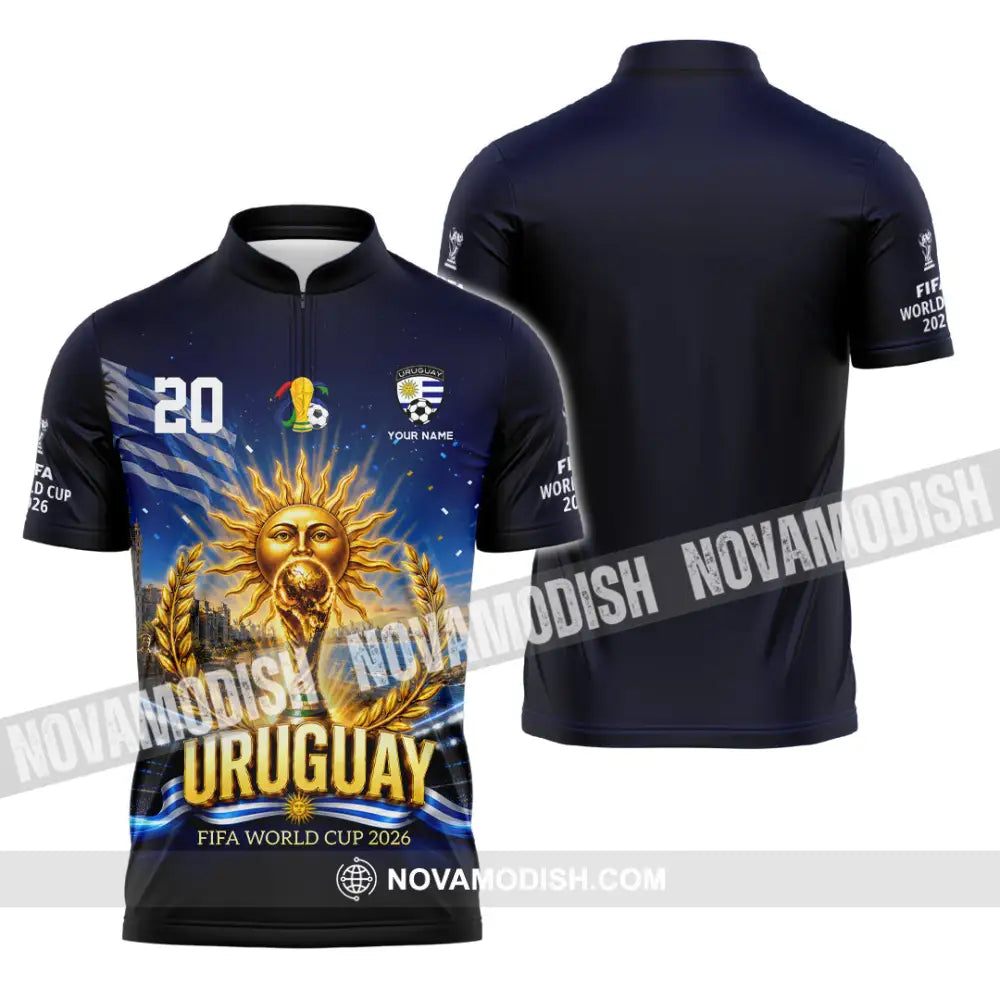 Unisex Shirt - Custom Uruguay World Cup 2026 Shirt - Zipper Polo Shirt / S - T-shirt